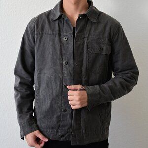 Huckberry Flint & Tinder Flannel Lined Waxed Trucker Jacket